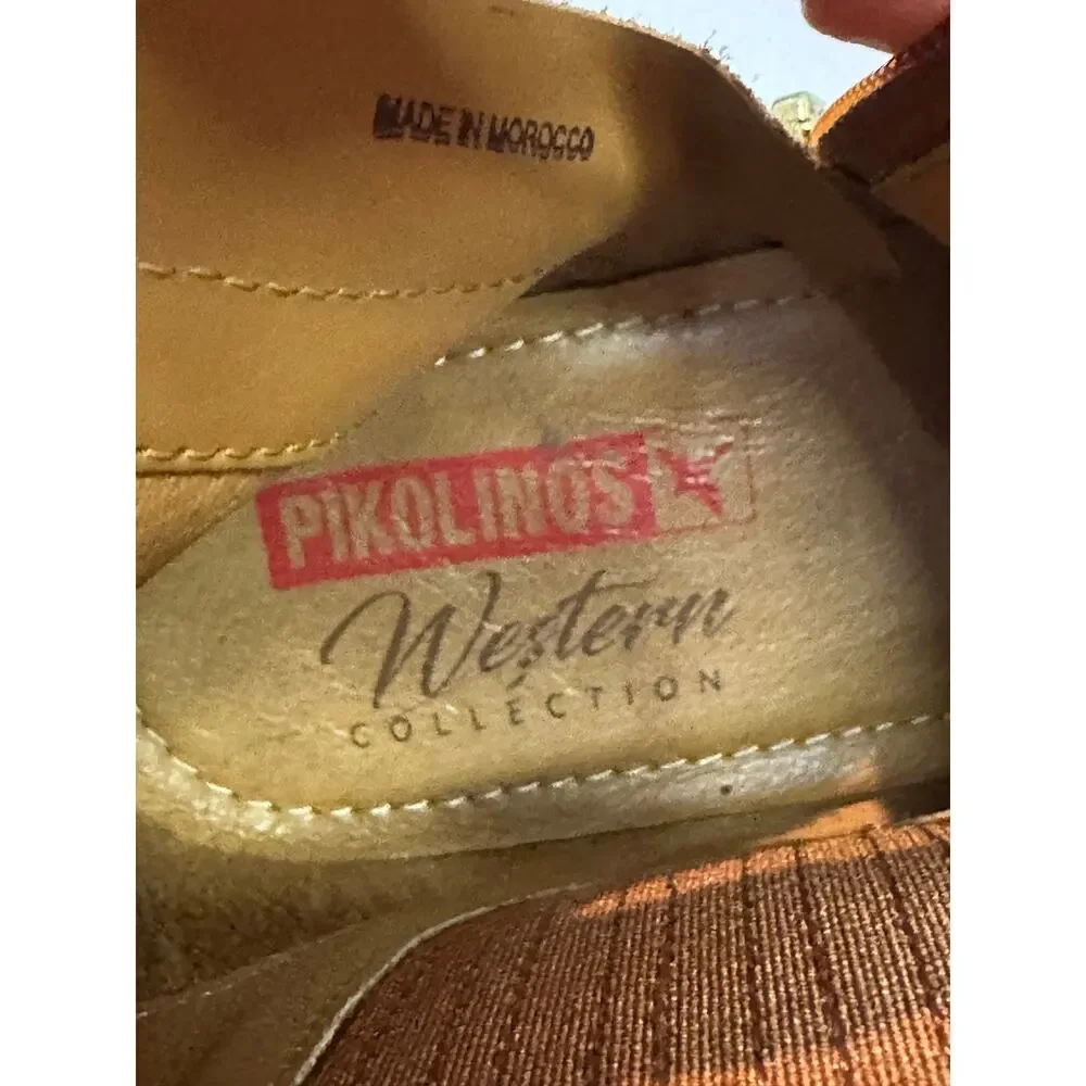 Pikolinos Vergel Leather Ankle Boots Women’s 38 Brandy Western Comfort Booties